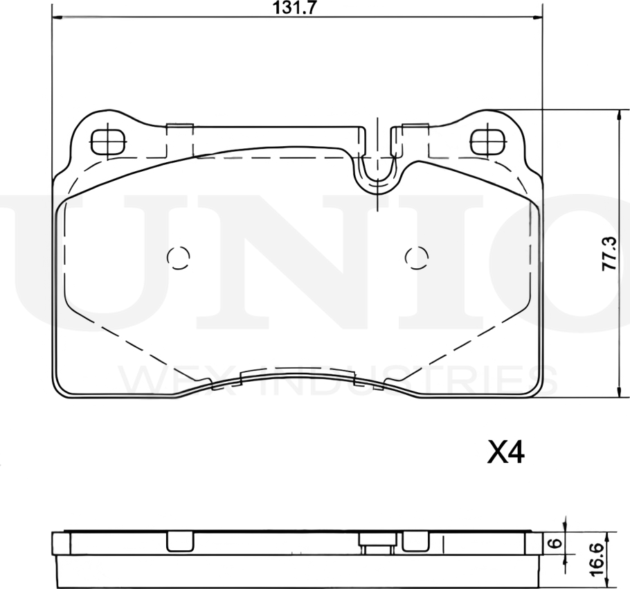 Колодки тормозные дисковые, комплект (Unio). Артикул BRP-20372