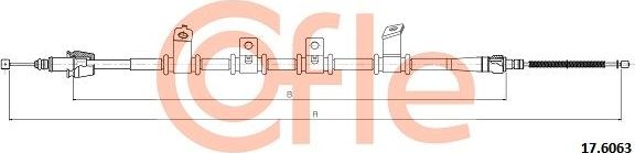 Трос ручника (тросик ручного тормоза) Cofle. Артикул 92.17.6063