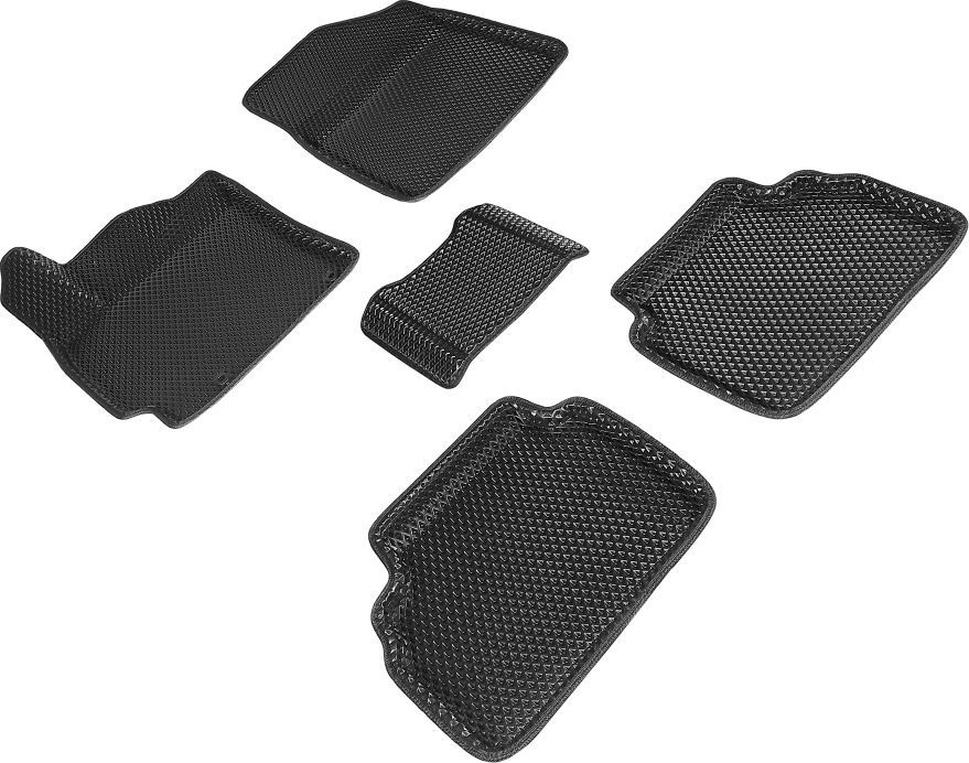 Коврики Seintex 3D EVA ромб для салона Kia Cerato IV 2018-2026 ЧЕРНЫЕ. Артикул 95481