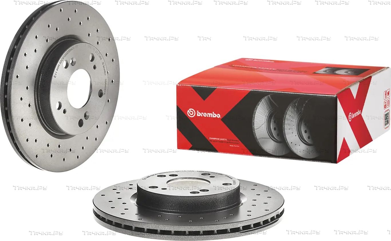 Тормозной диск Brembo XTRA передний для Honda FR-V 2004-2009. Артикул 09.A455.1X