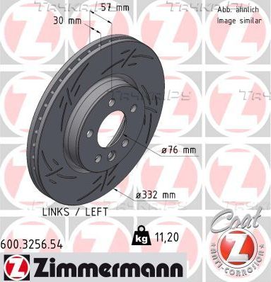 Тормозной диск Zimmermann Black Z. Артикул 600.3256.54