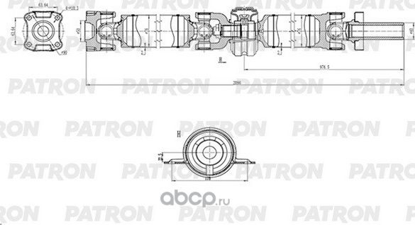 Вал карданный HYUNDAI Starex H1Grand Starex 2007- (Patron). Артикул PKR010