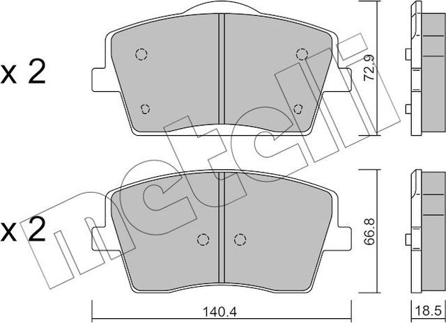 Тормозные колодки Metelli. Артикул 22-1186-0