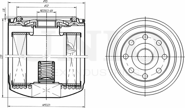 Фильтр масляный (Unio). Артикул FLT-20080