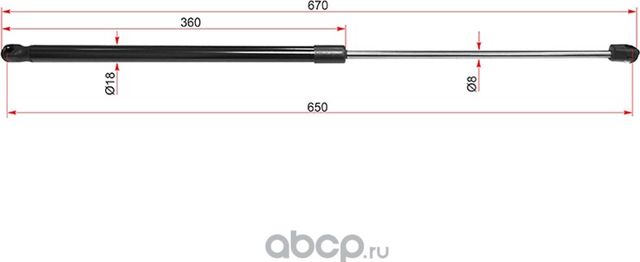 АМОРТИЗАТОР КАПОТА PORSCHE CAYENNE 10- (SAT). Артикул ST95851135905