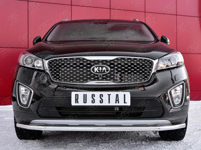 Защита RusStal переднего d42 секции для Kia Sorento III Prime 2014-2017. Артикул KSPZ-002208