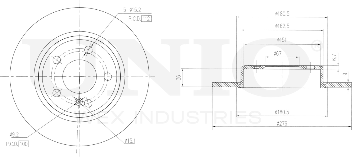 Диск тормозной (Unio). Артикул BRD-20540