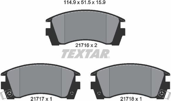 Тормозные колодки Textar передние для Nissan Sunny B14 1990-2000. Артикул 2171602