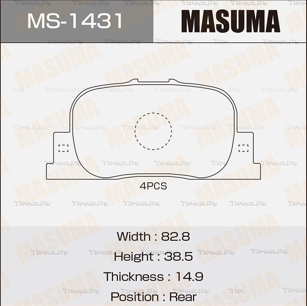 Тормозные колодки Masuma задние для Toyota Opa I 2000-2005. Артикул MS-1431