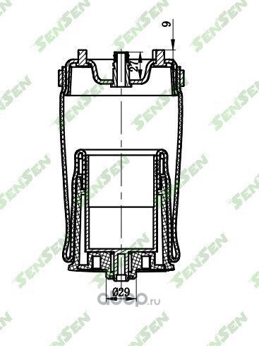 ПНЕВМОБАЛЛОНПОДВЕСКИ BMW/MINI/RR E39 1999-2003 REAR L (Sensen). Артикул SAR015