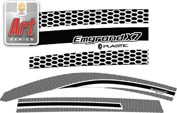 Дефлекторы СА Пластик для окон (Серия "Art" черная) Geely Emgrand X7 2014-2018. Артикул 2010031509418