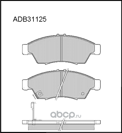 Колодки тормозные дисковые | перед | (Allied Nippon). Артикул ADB31125