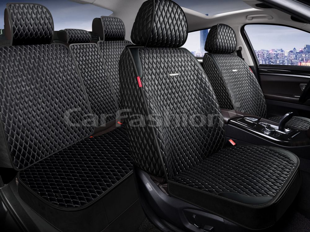 Накидки универсальные CarFashion SherIiff Plus для авто, цвет Черный/Серый. Артикул 27331