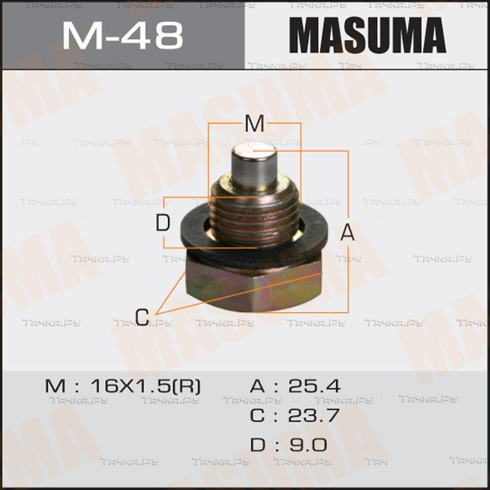 Сливная пробка масляного поддона двигателя Masuma. Артикул M-48