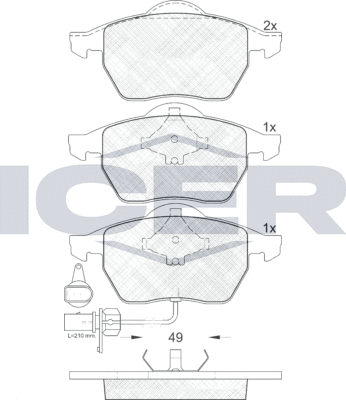 Тормозные колодки Icer. Артикул 181384