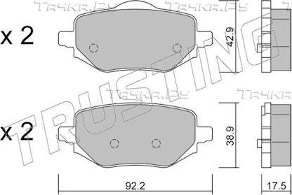 Тормозные колодки Trusting для Peugeot 2008 II 2019-2026. Артикул 1323.0