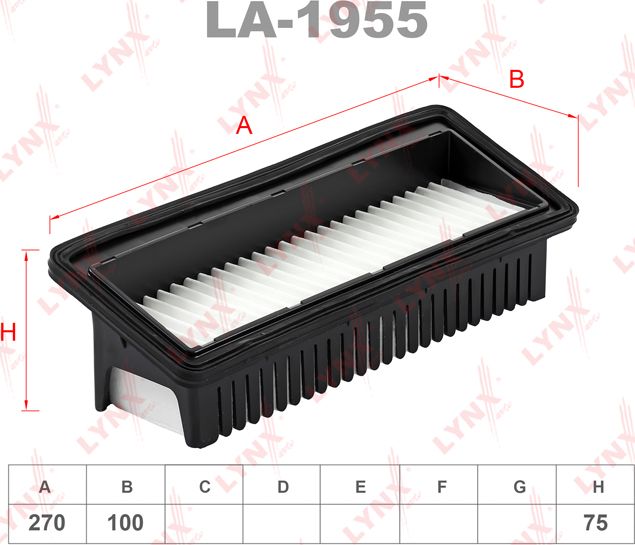 Воздушный фильтр LYNXauto. Артикул LA-1955