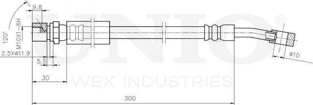Шланг тормозной (Unio). Артикул BRH-10024
