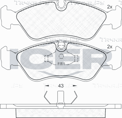 Тормозные колодки Icer передние для Opel Vectra A 1988-1995. Артикул 180758
