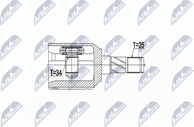 Шрус внутренний (граната) NTY передний левый для Jeep Compass II 2017-2026. Артикул NPW-CH-039