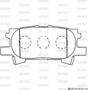 Тормозные колодки Advics задние для Zotye T600 2013-2026. Артикул A2N111