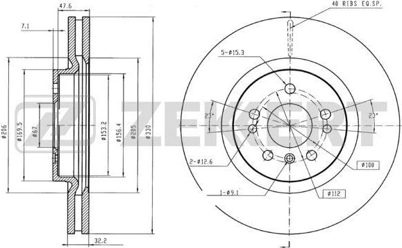 Тормозной диск Zekkert. Артикул BS-5838B