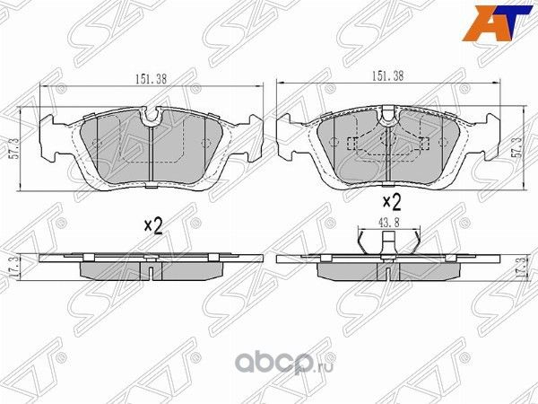 Колодки тормозные FR BMW 3 E46-E36 (SAT). Артикул ST34116761244