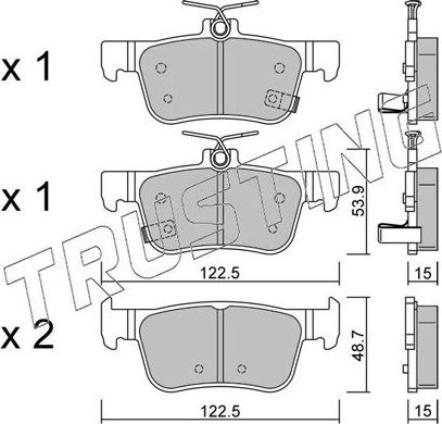 Тормозные колодки Trusting. Артикул 1131.0
