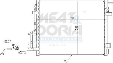 Радиатор кондиционера (конденсатор) Meat & Doria. Артикул 991129