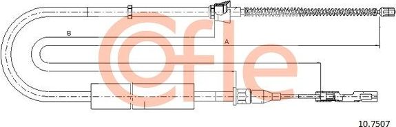Трос ручника (тросик ручного тормоза) Cofle задний правый/левый для Audi A2 2000-2005. Артикул 92.10.7507