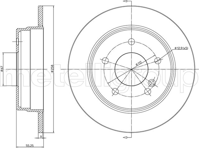 Тормозной диск Metelli. Артикул 23-0315C