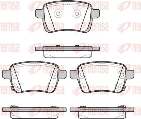 Тормозные колодки Remsa задние для Opel Corsa E 2014-2019. Артикул 1450.22
