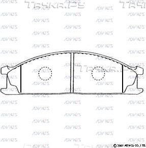 Тормозные колодки Advics передние для Toyota Corolla E100 1995-1997. Артикул SN536