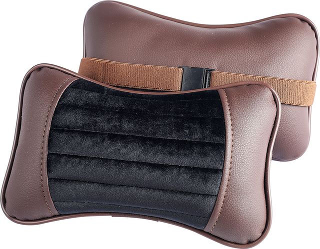 Подушка под шею CarFashion Monako ортопедическая, цвет Коричневый/Черный/Коричневый/Коричневый. Артикул 41149