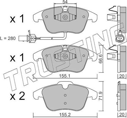 Тормозные колодки Trusting передние для Audi A4 IV (B8) 2007-2015. Артикул 691.2