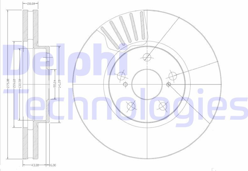 Тормозной диск Delphi. Артикул BG3189
