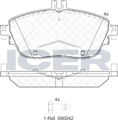 Тормозные колодки Icer. Артикул 182061