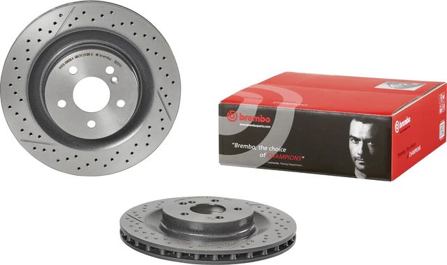 Тормозной диск Brembo PRIME LINE - UV Coated задний для Mercedes-Benz CLK-Класс II (C209, A209) 2002-2010. Артикул 09.9257.41