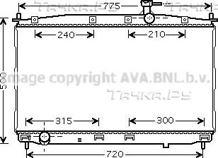 Радиатор охлаждения двигателя AVA. Артикул HY2173
