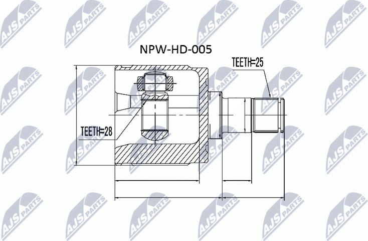 Шрус внутренний (граната) NTY. Артикул NPW-HD-005