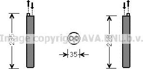 Осушитель кондиционера AVA (алюминий). Артикул VND297