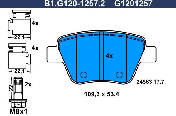 Тормозные колодки Galfer. Артикул B1.G120-1257.2