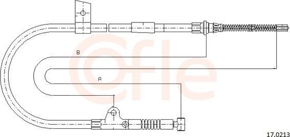 Трос ручника (тросик ручного тормоза) Cofle. Артикул 92.17.0213