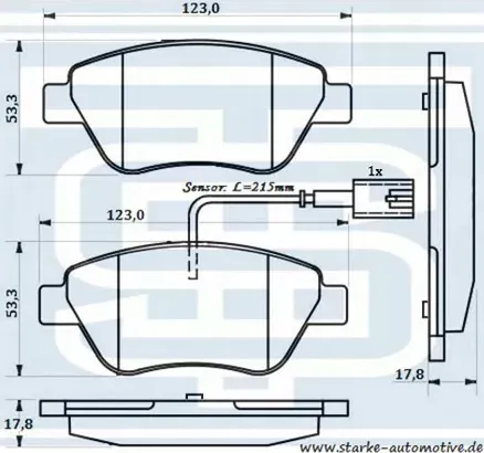 Колодки тормозные перед (Starke). Артикул 174569