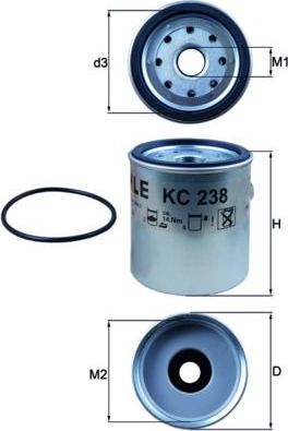 Топливный фильтр Mahle. Артикул KC 238D