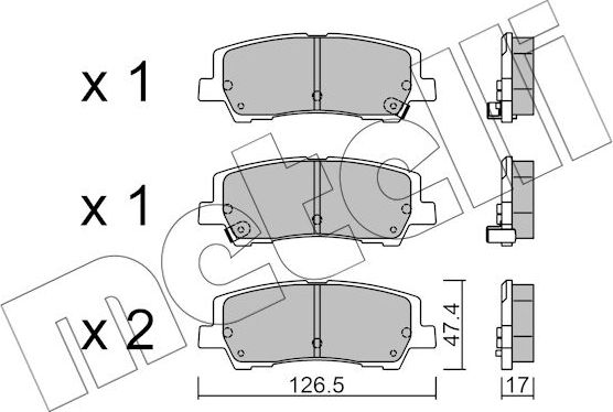 Тормозные колодки Metelli задние для Ford Mustang VI 2015-2026. Артикул 22-1184-0