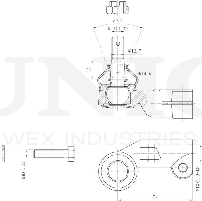 Наконечник рулевой тяги (Unio). Артикул SSP-10137