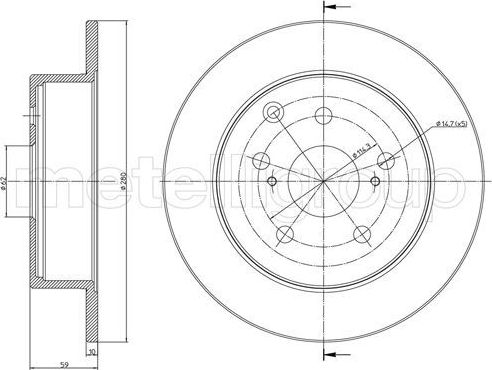Тормозной диск Trusting задний для Toyota Avensis II 2005-2008. Артикул DF1189