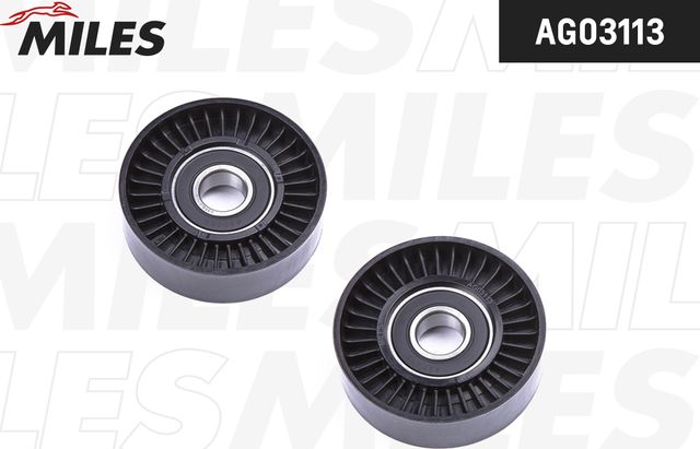 Натяжной ролик (натяжитель) приводного поликлинового ремня Miles. Артикул AG03113