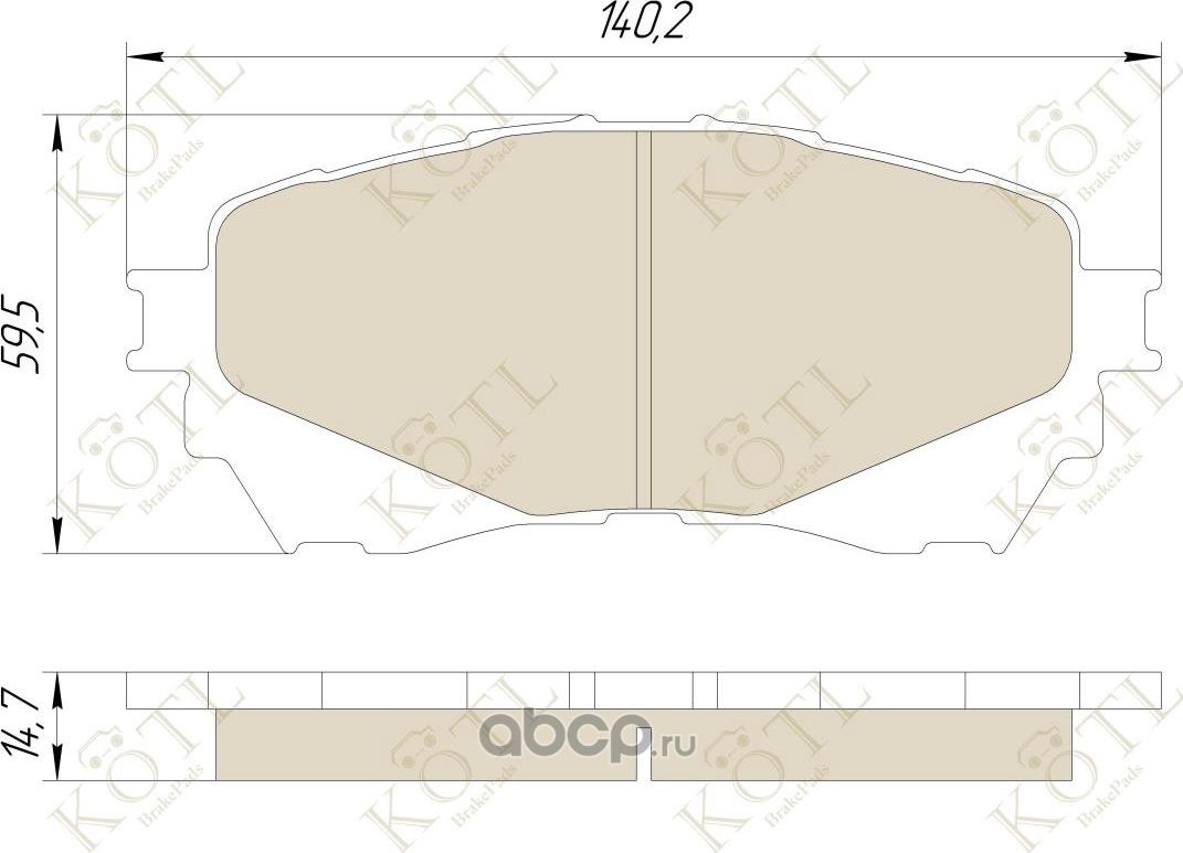 Колодки тормозные дисковые передние к-т MAZDA 6 12- (Kotl) Kotl. Артикул 3580kt